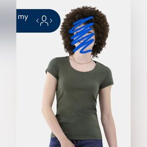 green under neck shirt